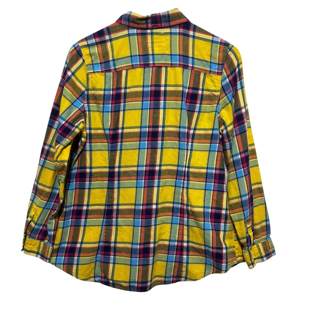Old Navy Womens Button Plaid Shirt L Multicolor Front Pockets‎ Y2K Retro Grunge - Picture 2 of 7